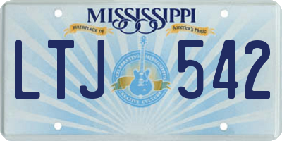 MS license plate LTJ542