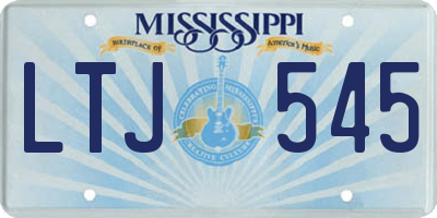 MS license plate LTJ545