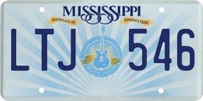MS license plate LTJ546