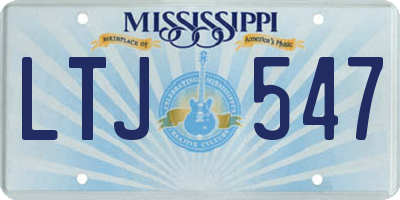 MS license plate LTJ547