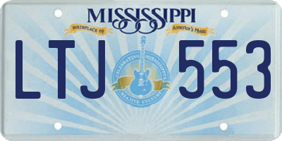 MS license plate LTJ553