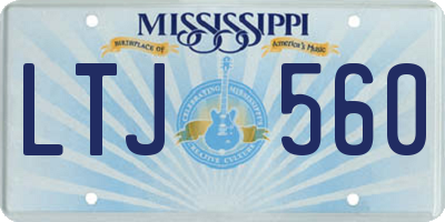 MS license plate LTJ560
