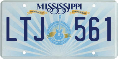 MS license plate LTJ561
