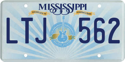MS license plate LTJ562