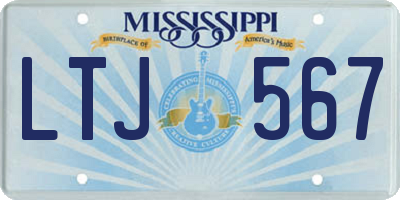 MS license plate LTJ567
