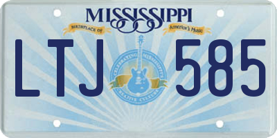 MS license plate LTJ585