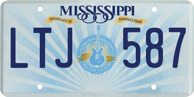 MS license plate LTJ587