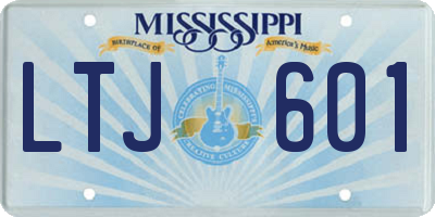 MS license plate LTJ601
