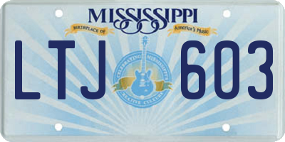 MS license plate LTJ603