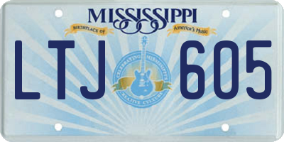 MS license plate LTJ605