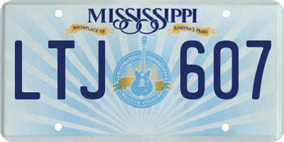 MS license plate LTJ607