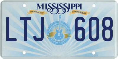 MS license plate LTJ608