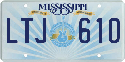 MS license plate LTJ610