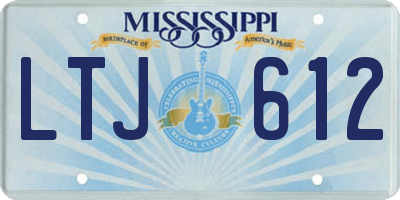 MS license plate LTJ612