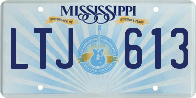 MS license plate LTJ613