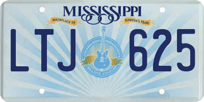 MS license plate LTJ625