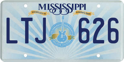 MS license plate LTJ626
