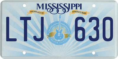 MS license plate LTJ630