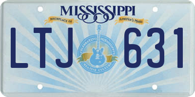 MS license plate LTJ631