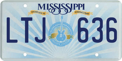 MS license plate LTJ636