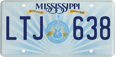 MS license plate LTJ638