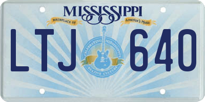 MS license plate LTJ640