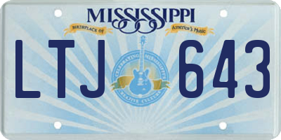 MS license plate LTJ643