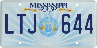 MS license plate LTJ644