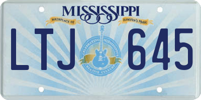 MS license plate LTJ645
