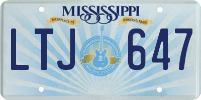 MS license plate LTJ647