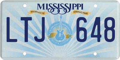 MS license plate LTJ648