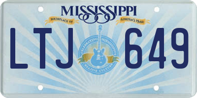 MS license plate LTJ649