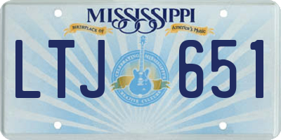 MS license plate LTJ651