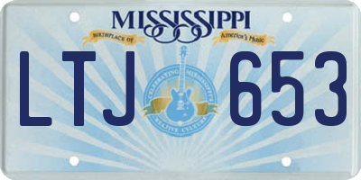 MS license plate LTJ653