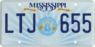 MS license plate LTJ655