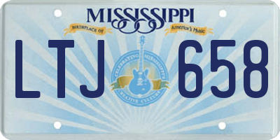 MS license plate LTJ658