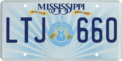 MS license plate LTJ660