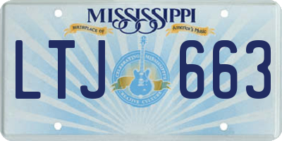 MS license plate LTJ663