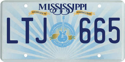 MS license plate LTJ665