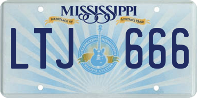 MS license plate LTJ666