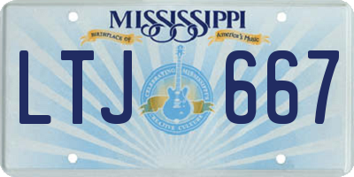 MS license plate LTJ667