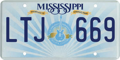MS license plate LTJ669