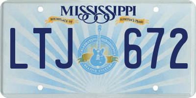 MS license plate LTJ672