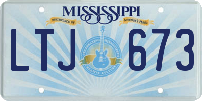 MS license plate LTJ673