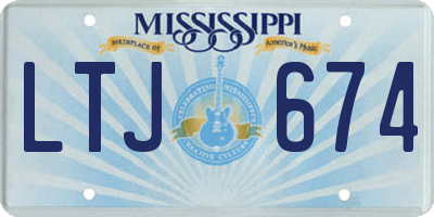 MS license plate LTJ674