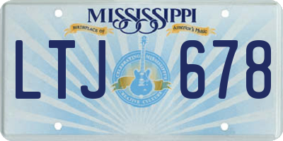 MS license plate LTJ678