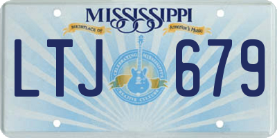 MS license plate LTJ679