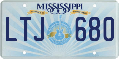 MS license plate LTJ680