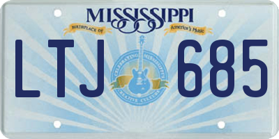 MS license plate LTJ685