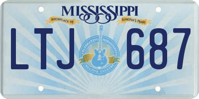 MS license plate LTJ687